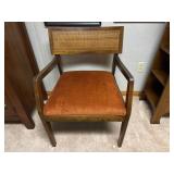 Mid-Century Came Back Armchair, Walnut Frame