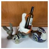 Quail Ceramics Duck Wine Holder & Tonala Pot
