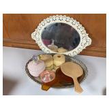 Cast Mirror with Celluloid & Bakelite Vanity-Items