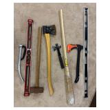 Axes, Levels, Grip Bar Bow Knife & Weed Cutter