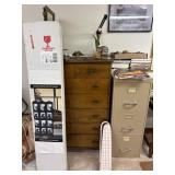 Dresser, File Cabinet & Photo Screen Lot