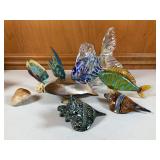 Signed Glass & Thames Glass Green Fish Lot