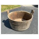 Large Wood Tub with Handles, 22' Round