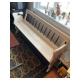 Wooden Bench with Slat Back & Arm Brackets