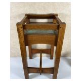 Stickley Oak Plant Stand with Tile Insert