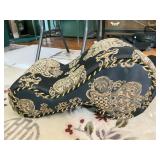 Black & Gold Paisley Footstool