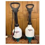 Two Gilmour Wheel Pump Sprayers