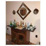 Home Bar & Contents with Wall Mirror
