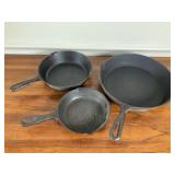 3 Cast Iron Skillets USA & Taiwan
