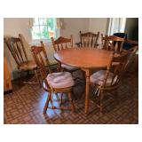 Wood Kitchen Table & 6 Chairs Set
