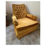 Vintage Swivel Chair with Tufted Back