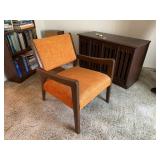 Vintage Upholstered Armchair w/ Wood Frame