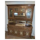 Two Pressed Wood China Cabinets with Glass