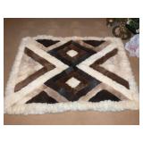 Geometric Sheepskin Area Rug