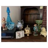 Porcelain & Glass Group with Blue Decanter