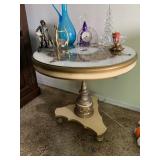 Decorative Glass Top Pedestal Table