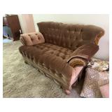 Upholstered Velvet Sofa & Matching Armchair Set
