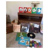 Records, TV Cabinet & 8-Track Tapes