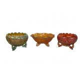 Fenton & Northwood Carnival Glass Footed Bow
