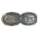 Kayserzinn Pewter Trays w/ Huntingï¿½Motifs