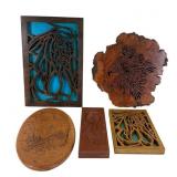 Handcrafted Decorative Wood Wall Art Lot