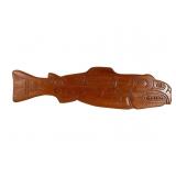 Tlingit Indian-Style Mahogany Totemic Salmon