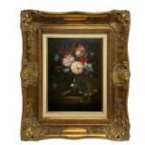 Dutch Master-Style Floral Oil Painting, Signed