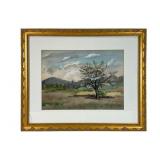 The Lonely Tree Watercolor by Conrad Roland