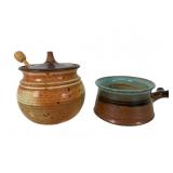 Gallucci Studio Pottery Honey Pot & Handled Bowl