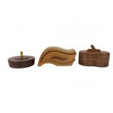 Three Walnut Jewelry Boxes