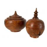 Signed Herman Cherry Burl Lidded Wood
