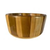 Large Handcrafted Wooden Bowl Signed Herman