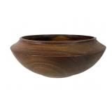 Signed Walnut Turned Wood Bowl by Herman