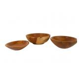 Three Cherry Wood Bowls by Herman