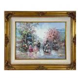 J. Gaston Oil on Canvas Parisian Cityscape