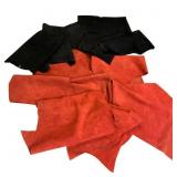 Red & Black Suede Leather Pieces