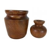 2 Turned Wood Vases by Herman
