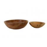 Maple & Cherry Turned Wood Bowls
