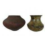 Ceramic Raku & Patinated Metal Vases