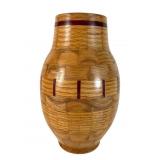 Pin Oak Segmented Wood Vase by Herman