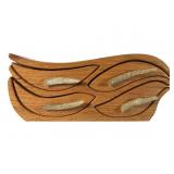 Herman Signed  Red Oak ï¿½Tsunamiï¿½ Jewelry Box