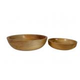 Herman Birch & Cherry Turned Wood Bowls