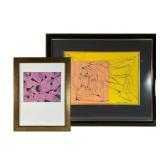 Marta Whistler Mixed Media Abstract Art Pair