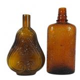 Amber Glass Scroll&Bourbon Deluxe Whiskey Bottles