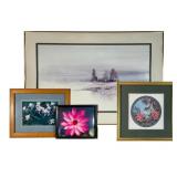 Four Framed Art Prints Including Flora
