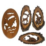 4 Wood Silhouette Cutouts & Plaque