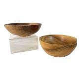 Signed Herman English & Curly Walnut Bowls