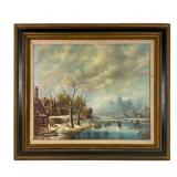 Oil Painting After C. Yevton Dutch Skaters