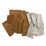 Brown & Grey Suede Leather Pieces