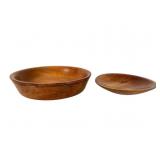 Signed Herman Turned Cherry Wood Bowls